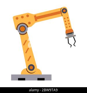 Arm mechanischen Förderer, hydraulische Mechanik, automatischer Roboter, Automatisierungssystem Werkzeug für Fabrik. Vektorgrafik Stock Vektor
