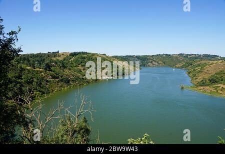 Loire bei Saint-Maurice sur Loire in Frankreich Stockfoto