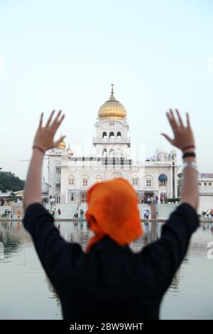 Historische Sikh Bangasahib Gurudwara, das Haus der Anbetung, der beste Tourist, Wallfahrtsort, Neu-Delhi, Indien (Photo Copyright © Saji Maramon) Stockfoto