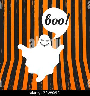 Boo Geist halloween Nachrichtenkonzept. Stock Vektor