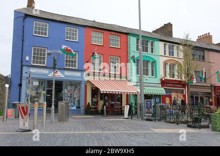 Caernarfon Stadt in Nord-Wales. Vereinigtes Königreich Stockfoto