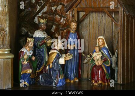 Geburt der Heiligen drei Könige, Hauptaltar in der Kirche der Heiligen Katharina von Alexandria in Stubicke Toplice, Kroatien Stockfoto