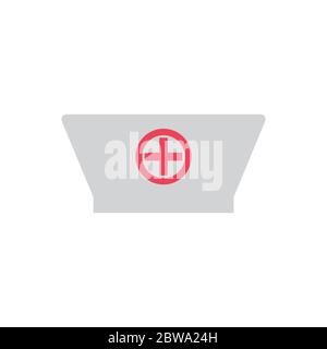 Krankenschwester Hut Symbol auf grauem Hintergrund. Vektorgrafik Stock Vektor