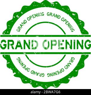 Grunge grün große Öffnung Wort rund Gummi Dichtung Stempel auf weißem Hintergrund Stock Vektor