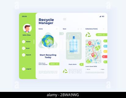 Recycle Manager Tablette Interface Vektorvorlage Stock Vektor