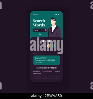 Suchwörter Smartphone Schnittstelle Vektor Vorlage Stock Vektor