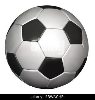 Realistischer Vektor Fußball. Isoliert auf weißem Hintergrund. Stock Vektor