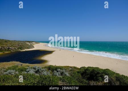 WESTERN Australia Guilderton - Moore River Estuary Panoramafoto Stockfoto