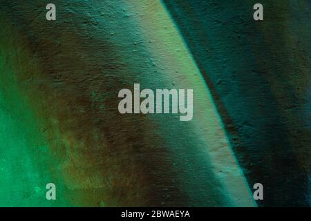 Grün Verlauf abstrakt bunte Wand. Nahaufnahme einer Graffiti-Textur. Street Art Hintergrund. Stockfoto