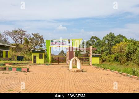 Murchison Falls / Uganda - Febr. 23 2020: Tor im Murchison Falls National Park. Stockfoto