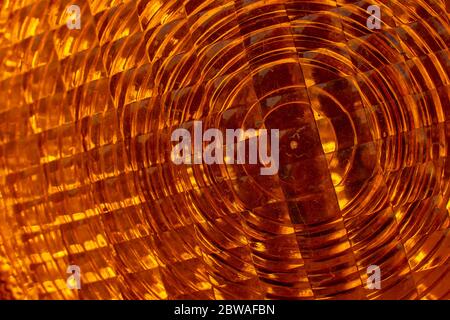 Orange Warnlicht Textur. Nahaufnahme. Stockfoto