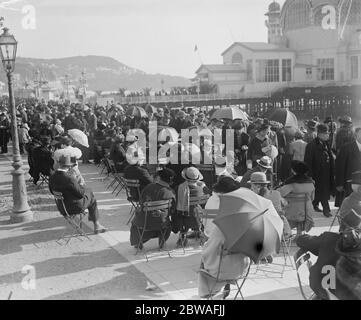 Allgemeine Ansicht der beliebten Promenade des Aeglais am Mittelmeer in Nizza, Frankreich Stockfoto