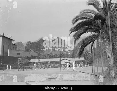 Menton - die Tennisplätze Stockfoto