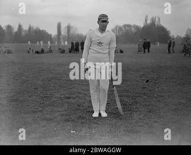 Oxford University Cricket Club Praxis Mr R H Rettington ( N W College ) , Kapitän . 30. April 1923 Stockfoto