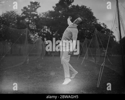 Oxford University Cricket Club Praxis R C Robertson von Glasgow . 30. April 1923 Stockfoto