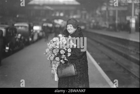 Luisa Tetrazzini ( 29. Juni 1871 Ð 28. April 1940 ) kommt am 16. Oktober 1933 zu ihren Abschiedskonzerten nach London Stockfoto