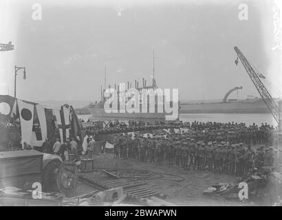 American Navy Collier ' Jason ' Als Weihnachtsmann Schiff Plymouth 1918 Stockfoto