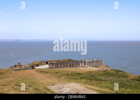 Brean, Burnham-on-Sea, Somerset / UK - 30. Mai 2020: Brean Down Fort wurde in den 1860er Jahren als eines der Palmerston Forts erbaut Stockfoto