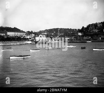 Ein Blick auf Torquay Hafen. Februar 1928 Stockfoto