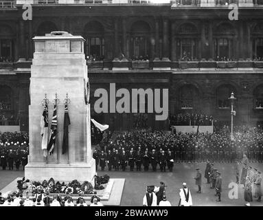 Waffenstillstandstag . Die Zeremonie in der Cenotaph in Whitehall, London. 11. November 1932 Stockfoto