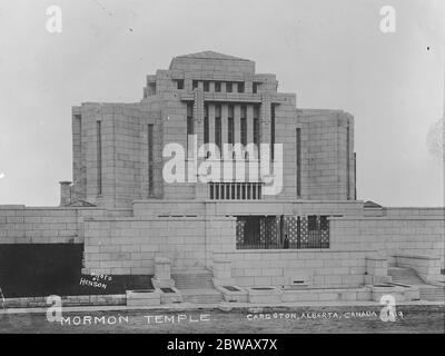 New Mormon Temple in Cardston , Alberta , Kanada 9 März 1920 Stockfoto