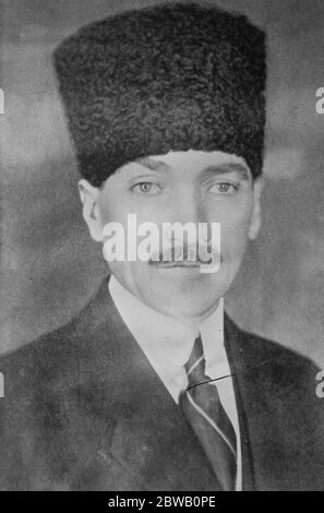 Der Mann der Zeit der Türkei EIN neues Porträt von Mustapha Kemal Pascha der türkisch-nationalistischen Führer 25 Oktober 1922 Stockfoto