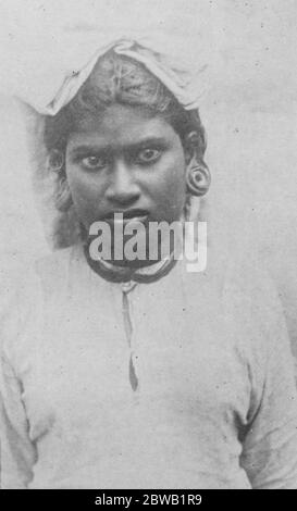 Der Aufstand der Moplah in Indien die große Angst wurde durch die Entwicklung der Revolte der fanatischen Moplahs von Halabar (Südwestindien) VERURSACHT, EINE Moplah-Frau 30. August 1921 Stockfoto