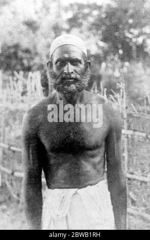 Der Aufstand der Moplah in Indien ernste Angst wurde durch die Entwicklung der Revolte der fanatischen Moplahs von Halabar (Südwestindien) VERURSACHT EIN Moplah Mann 30 August 1921 Stockfoto