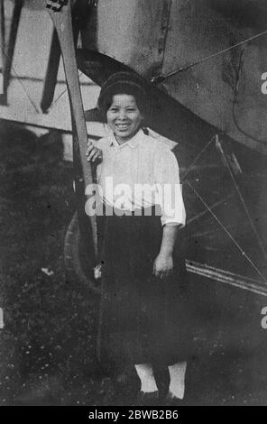 Japans erste Fliegerin Miss Seiko Hyodo 11. August 1922 Stockfoto