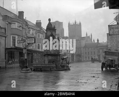 Das Marktkreuz in Wells, Somerset. 21 Juli 1927 Stockfoto