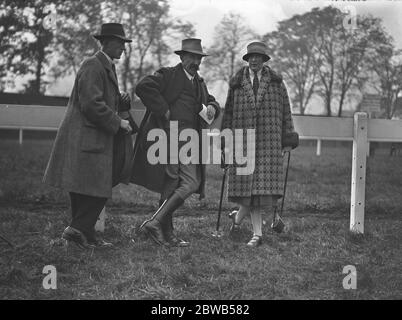 Bei den Uttoxeter Races ging Mr F C Winter, C J und Miss Brace. 19. Oktober 1926 Stockfoto