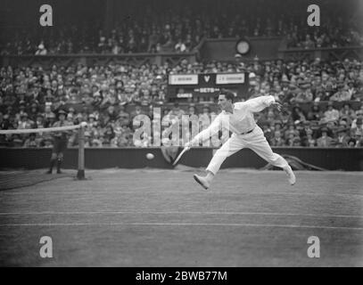 Rasen Tennis Meisterschaften in Wimbledon . Brugnon im Spiel . 27 Juni 1925 Stockfoto