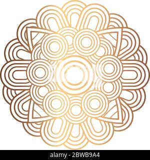 Elegantes Ornament, runde Mandala goldene Farbe, klassischer Jahrgang Stock Vektor