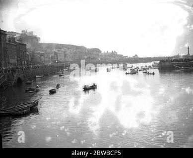 Ein Blick auf den Hafen von Whitby, Yorkshire. Stockfoto