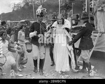 Southend - auf - Meer Karneval . Die Karnevalskönigin, Miss Hilda Wordsworth 22. August 1934 Stockfoto