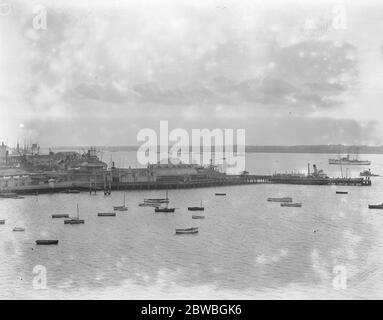 Southampton Stadtquai und Pier . November 1930 Stockfoto