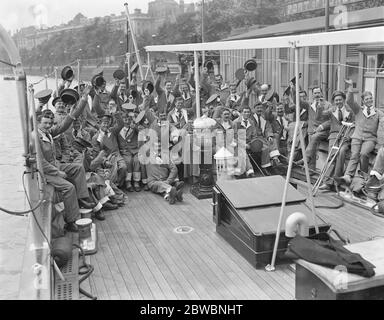 Wounded Tommies an Bord des Hafens von London Behörde "Dampfer" Conservator Stockfoto