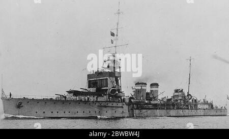 HMS Dauntless war ein leichter Kreuzer der Danae-Klasse. Januar 1927 Stockfoto