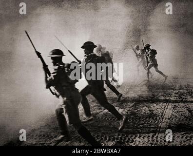 Truppen in der ersten Schlacht von El Alamein (1.–27. Juli 1942), einer Schlacht der Westwüstenkampagne des Zweiten Weltkriegs, in Ägypten zwischen den Achsenmächten (Deutschland und Italien) der Panzerarmee Afrika (Panzerarmee Afrika), Darunter die Afrika Korps unter Feldmarschall Erwin Rommel und die alliierten (Britisch-Imperial und Commonwealth) Kräfte (Großbritannien, Britisch-Indien, Australien, Südafrika und Neuseeland) der Achten Armee (General Claude Auchinleck). Stockfoto