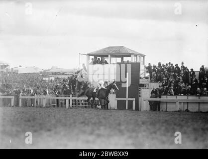 Lord Astor ' s ' Saucy Sue ' , geritten von F Bullock gewinnt die Oaks in Epsom das Ziel des Rennens 29 Mai 1925 Stockfoto