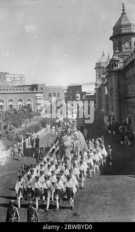 Krönung von Sir Hari Singh als Maharadscha von Kaschmir. 29 März 1926 Stockfoto