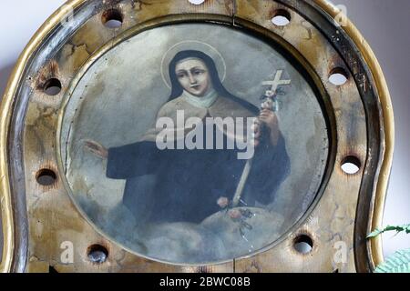 Selige Osanna von Cattaro, Altar unserer Lieben Frau von Bednica in Allerheiligen Pfarrkirche in Bedenica, Kroatien Stockfoto