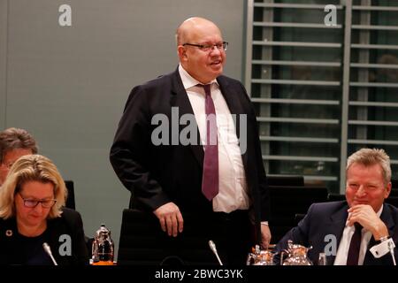 Svenja Schulze, Peter Altmaier - Treffen der dt. Bundeskanzlerin mit den Regierungsschefs der Länder, Bundeskanzleramt, 5. Dezember 2019, Berlin/Volo Stockfoto