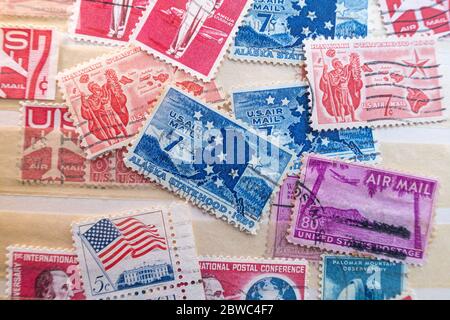 Briefmarken Der Vereinigten Staaten Von Amerika Stockfoto