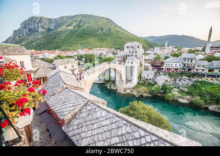 Die berühmte mostar Brücke Stockfoto