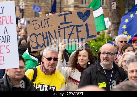 Anti-Brexit-Demonstration und märz, London, 23. März 2019 Stockfoto