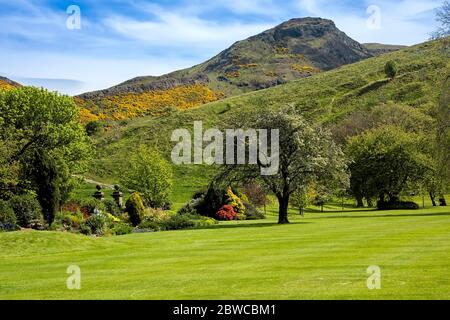 Arthur's Seat in Edinburgh, Schottland, im Holyrood Park. Stockfoto