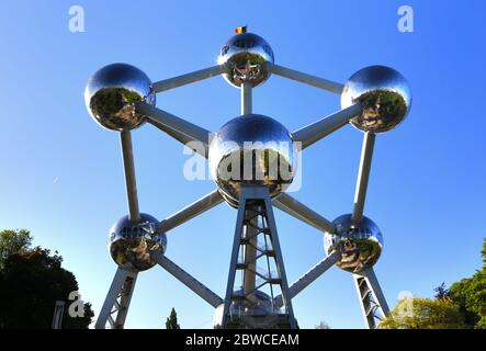 Brüssel , Belgien – 13. Mai 2019 das Atomium ist ein Wahrzeichen in Brüssel, Belgien Stockfoto