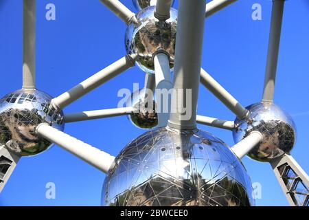 Brüssel , Belgien – 13. Mai 2019 das Atomium ist ein Wahrzeichen in Brüssel, Belgien Stockfoto