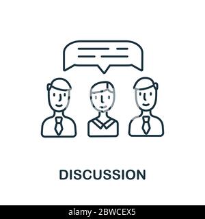 Diskussionssymbol aus der Hobelsammlung. Einfache Linie Diskussionssymbol für Vorlagen, Webdesign und Infografiken Stock Vektor